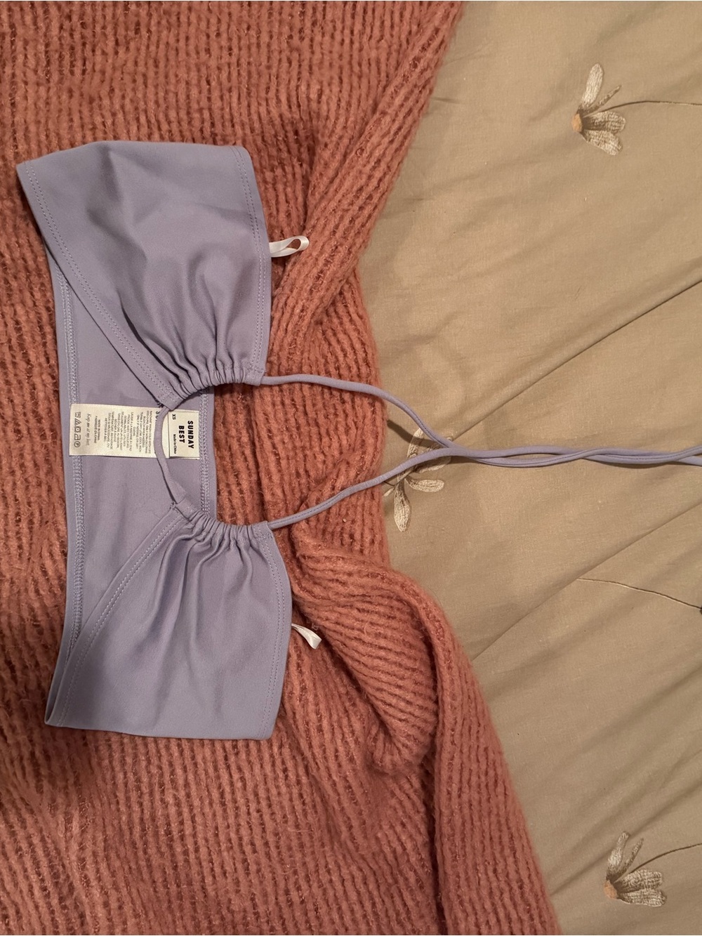 Sunday Best Lavender Ribbed Crop Top
